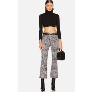 rag & bone Hana Grey Cheetah High Rise Velvet Jeans Size 27